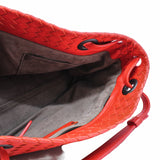 thumbnail Bella Tote Intrecciato Nappa small Leather orange red Gun Metal - L'UXE LINK