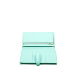 thumbnail Bearn Soufflet Long Wallet 6U Vert D'eau In Chevre Leather PHW Stamp A - L'UXE LINK