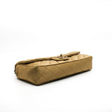 thumbnail Limited Edition Gold Quilted Satin East West Single Flap Bag GHW Seri 12 - L'UXE LINK