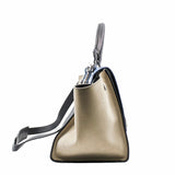 thumbnail TRAPEZE HANDLE BAG SMALL BLUE PATENT PHW - L'UXE LINK