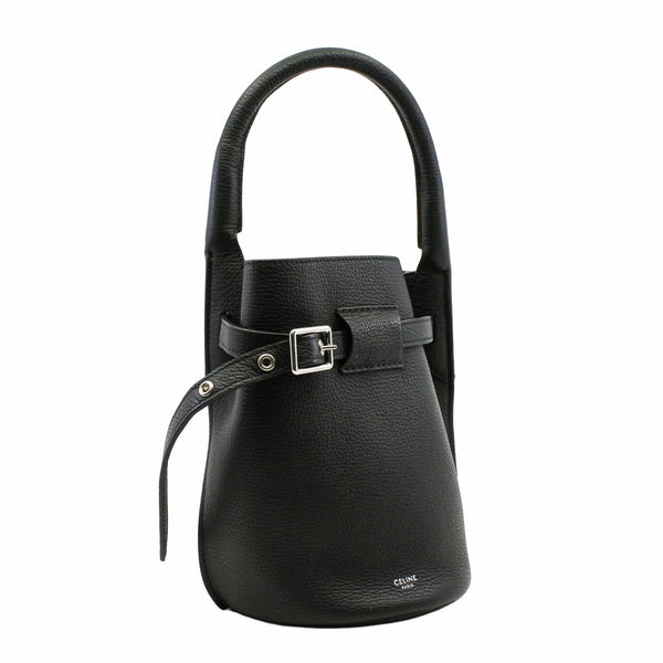 basket handle tote small leather black phw
