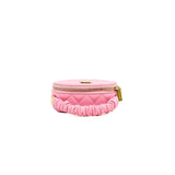 thumbnail Mini Pink Round Vanity Lambskin Top Handle LGHW Seri 32 - L'UXE LINK