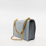 thumbnail Medium J'adior In Grey Crocodile Leather Chain Flap Bag GHW - L'UXE LINK