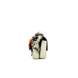 thumbnail Micro Double Baguette Flowerland White Leather Handbag Multicolor Handware - L'UXE LINK
