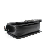 thumbnail Small Leboy In Black/Iridescent Chevron Embossed Calfskin Flap Bag PHW Seri 24 - L'UXE LINK