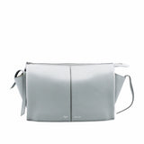 thumbnail TRI-FOLD Clutch on Chain Supple Natural Calfskin leather Cloud blue phw - L'UXE LINK
