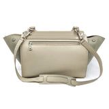 thumbnail small trapeze in patent/suede/ calfskin in light gery phw