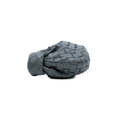 thumbnail Jodie mini knotted intrecciato leather tote in grey