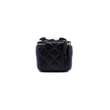 thumbnail Mini Vanity In Black Lambskin Camellia Classic Chain Shoulder Bag GHW Seri 31 - L'UXE LINK