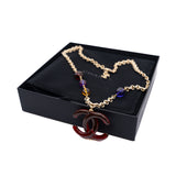 thumbnail Acrylic Jelly Candy Color CC Logo Ember Color Necklace - L'UXE LINK
