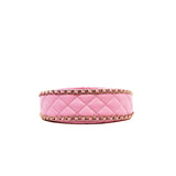 thumbnail Small Pink Matelasse Coco Mark Chain Lambskin Quilted Hobo Bag GHW Seri ENKUXXXX - L'UXE LINK