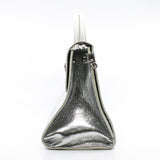 thumbnail Medium Diorever In Metallic Silver Calfskin Flap Bag PHW With Strap - L'UXE LINK