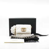 thumbnail 19 Flap White Coin Purse Lambskin Quilted Crossbody Bag Multi Hardware Seri 30 - L'UXE LINK