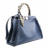 thumbnail peekaboo medium navy with twilly and strap PHW - L'UXE LINK
