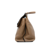 thumbnail flap bag with bamboo buckle in calfskin beige brown phw - L'UXE LINK