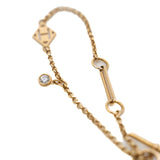 thumbnail gambade bracelet with h logo and diamond in 18k rose gold - L'UXE LINK