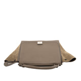 thumbnail trapeze medium in leather beige/suede phw - L'UXE LINK