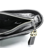 thumbnail Small Gabrielle In Black Calfskin and Wool Felt Hobo Bag With Logo Handle Laser Cut Seri 28 - L'UXE LINK