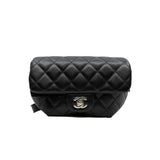 thumbnail belt bag in black lambskin phw
