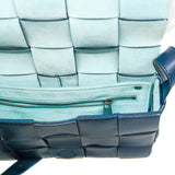 thumbnail Classic Cassette In Blue Intreccio Leather Cross Body Bag PHW - L'UXE LINK