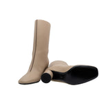 thumbnail bottes defile boots in leather beige #36