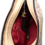 thumbnail Medium Gabrielle In Beige/Black Calfskin Leather Hobo Bag Multi Hardware Seri 28 - L'UXE LINK