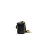 thumbnail Mini Vanity Case In Black Lambskin GHW With Chain Seri ELE3XXXX - L'UXE LINK