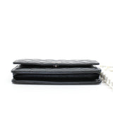 thumbnail Pearl Wallet On Chain In Black Calfskin Leather Crossbody Bag Seri 30 - L'UXE LINK