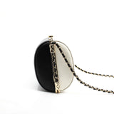 thumbnail Black And White Leather Quilted Minaudiere Shoulder Bag GHW Seri 30 - L'UXE LINK