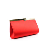 thumbnail cl clutch bag red silk ghw - L'UXE LINK