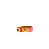 thumbnail Kelly Double Tour Bracelet In Rose Azalee Swift Leather RGHW Size XS Stamp A - L'UXE LINK