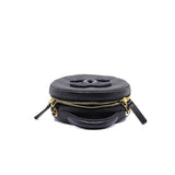 thumbnail Small Coco Mark Round Vanity Case In Black Caviar Leather GHW - L'UXE LINK