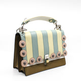 thumbnail side bag blue yellow stripe pink round missing strap