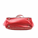 thumbnail Rockstud Tote Pebbled Small Leather Red PHW - L'UXE LINK