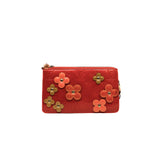 thumbnail floral pochette in monogram pantent orange ghw