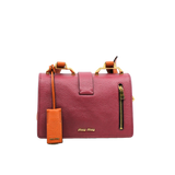 thumbnail Madras Bandoliera Bag Fuoco Cielo Goatskin Leather orange mix rose GHW - L'UXE LINK