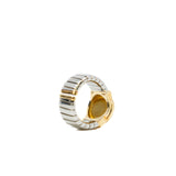 thumbnail Stainless Steel 18K Yellow Gold Onyx Tubogas Ring Size 50 - L'UXE LINK