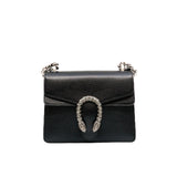 thumbnail Dionysus Mini Black Calfskin Crystal Buckle Bag Ruthenium - L'UXE LINK