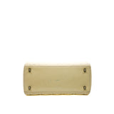 thumbnail Medium Lady Dior Bag Patent Leather Beige White PHW With Strap - L'UXE LINK