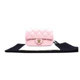 thumbnail Mini Heart Charms In Pink Lambskin Leather Quilted Flap Bag GHW Seri POU2XXXX - L'UXE LINK