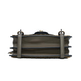 thumbnail limited flap bag with studs in leather grey ghw/phw - L'UXE LINK
