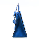 thumbnail Medium Diorissimo In Blue Suede Leather Handbag Blue/PHW With Strap - L'UXE LINK