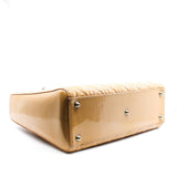 thumbnail Large Cannage Lady Dior In Yellow Beige Patent Leather Handbag PHW With Strap - L'UXE LINK