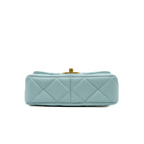 thumbnail 22P Mini Square In Light Blue Lambskin Leather Flap Bag GHW Seri A0E8XXXX - L'UXE LINK