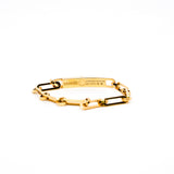 thumbnail kelly chain bracelet 18k yg half diamonds size sh - L'UXE LINK