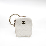 thumbnail 2019 CC White Lambskin Leather Round Handle Camera Case Satchel Bag GHW Seri 29 - L'UXE LINK
