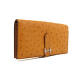 thumbnail bearn long wallet in ostrich gold A stamp - L'UXE LINK