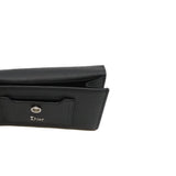thumbnail Black Calfskin Trifold Snap Flap Long Wallet PHW - L'UXE LINK