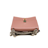 thumbnail Small Kan I Scallop Pink In English Rose Bag with Mink Fur Pom Pom Mini Strap You Black - L'UXE LINK