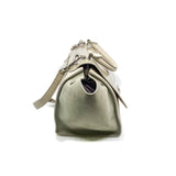 thumbnail small trapeze in patent/suede/ calfskin in light gery phw